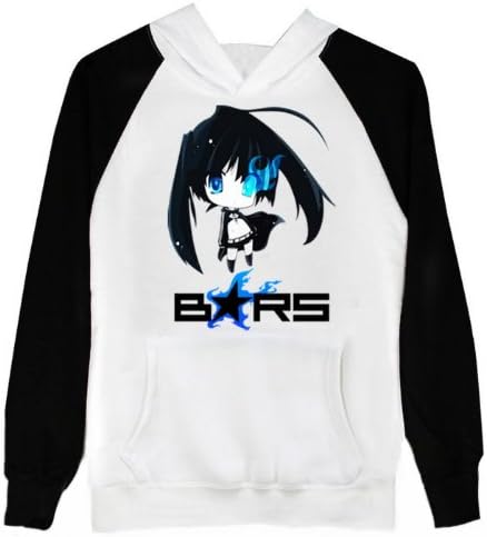 BRS Black Rock Shooter Cosplay Costume Anime Black White Hoodie Size L
