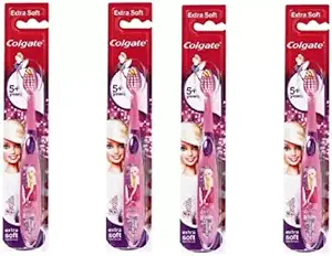Colgate kids barbie toothbrush extra fun pack of 4 Extra Soft Toothbrush (4 Toothbrushes)