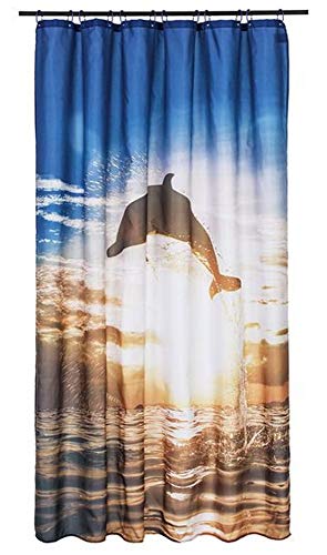 Preisvergleich Produktbild miomare Duschvorhang, 180 x 200 cm Delphin