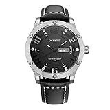 SSQ-CXO Casual Armbanduhr Lederarmband Alloy Dial Multifunktions-Kalender Young Fashion 30 Meter Herren Wasserdichte Uhr