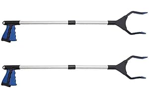 SNAILMON Rubbish Picker grabber Stick, Litter Picker Tool for Elderly Children, 32" Foldable Pick up Stick Grabber, Garden Grabber,, Lightweight Disability Aids, Extender Gripper Tool (Pack of 2 Blue)