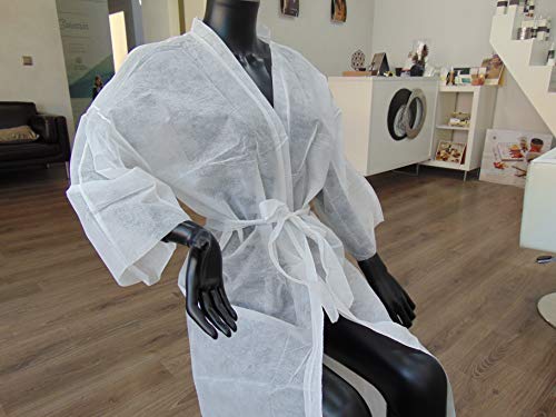 Kimonos Desechables Planethair Store® para Peluquería y Estética de 50 gramos, (Blanco, 50 unidades)