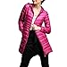 Produktbild Damen Mäntel, GJKK Mode Damen Wintermantel Steppmantel Winter Übergröße Mantel Warme Dünne Daunenjacke Outwear Mantel Winterjacke lang mit Kapuze Wärmejacke (S-6XL) (Hot Pink, L)