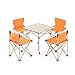 Produktbild Klapptisch Tisch und Stuhl Outdoor Portable Klapptisch und Stuhl Kombi-Paket 3 Sets von 5 Sets Picknick Grill Camping Set (Farbe : Orange, größe : Chairs*4 Table*1)