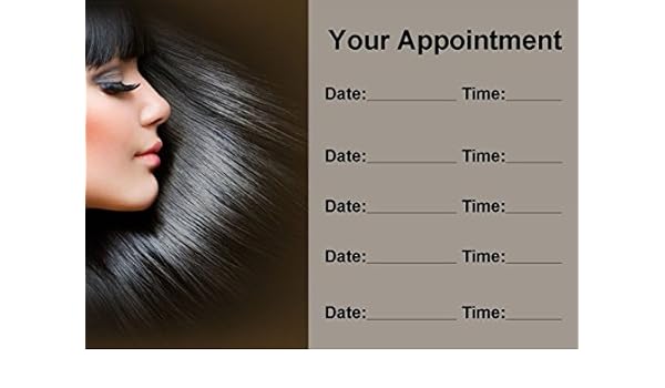 100 Beauty Salon Hair Hairdresser Personalised Appointment Cards