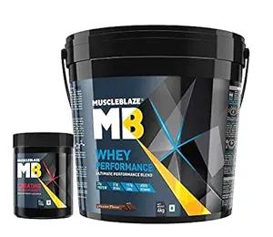 MuscleBlaze Whey Performance (Chocolate, 4 Kg / 8.8 lb) With Creatine & Shaker Free