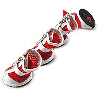 Cozy Puppies Dog Shoes for Hot Pavement Summer Breathable Mesh Boots Adjustable Non Slip Zipper Pet Dogs Booties White…