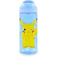 HOX POKEMON PIKACHU Reusable BPA free Kids Atlantic Water Hydration Bottle with built in Carry Loop, Flip Up Spout and removeable straw - 600ml, White
