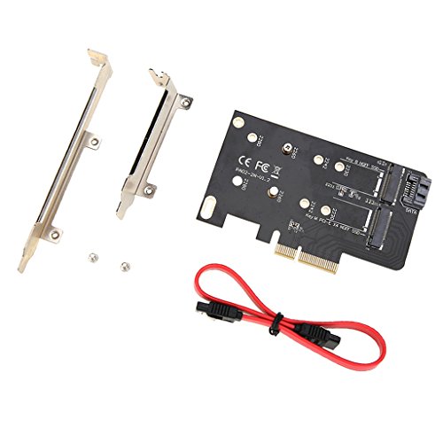 MagiDeal 2 Port NGFF M.2 B + M Schlüssel SSD zu PCI-E 4X Konverter Kartenadapter für Windows MAC - 3