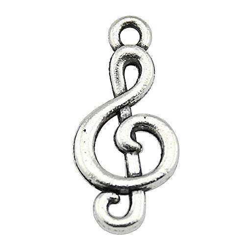 NEWME 60 unids 23mm nota musical Charms Colgante Para DIY Fabricación de Joyas Al Por Mayor Fabricación de Pulsera Hecha A Mano Collar Llavero Accesorios para el bolso