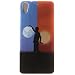 Produktbild HTC Desire 626 Hülle,HTC Desire 626 Case, Cozy Hut TPU Silikon IMD Technologie Handy tasche Handycover Tasche Hülle Kunst Gemalt Backcover Schutzhülle Handyhülle Rückschale Etui Smart Skin Schutz Hülle Protective Schale Painted Muster Für HTC Desire 626 - Sonne und Mond