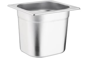 Vogue k992 Contenedor de acero inoxidable 1/6 contenedor, 2.2 l de capacidad, 150 mm de profundidad