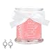 Produktbild JuwelKerze Sugar Babe - Kerze im Glas mit Schmuck - Kleine Pinke Duftkerze mit Überraschung als Geschenk für Sie (925 Sterling Silber Ohrringe, Brenndauer : 60 Stunden)