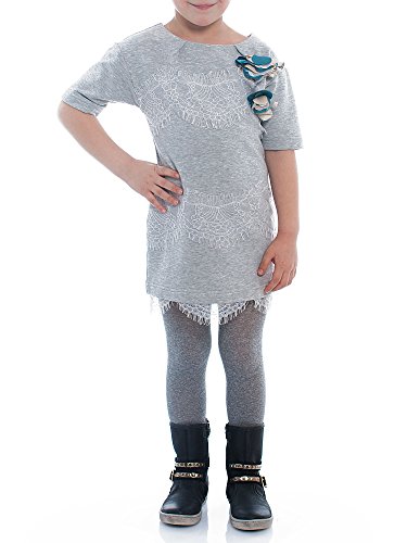 Brums Girls 153Bgim Dress, gray (825 grigio), size 4Y (104 cm)