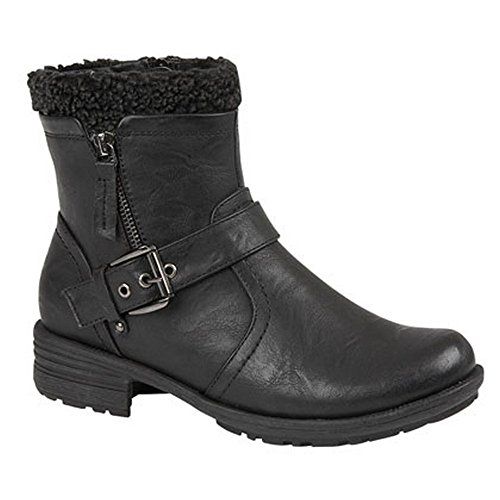 Cats Eyes Womens/Ladies Inside YKK Zip & Buckle Ankle Boots (4 UK) (Black)