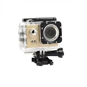 TechKing Full Waterproof Ultra Hd 4K WiFi Action Camera with 170 degree Ultra Wide-Angle Lens & Full Accessories -GOLDEN1_21