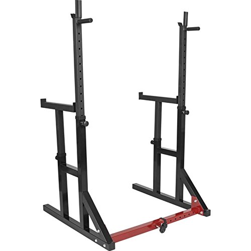 Gorilla Sports Erwachsene Multi Squat Rack Verstellbare Ablage Kniebeugenständer, Schwarz, One Size - 3