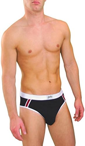 Hottie Menswear Slip Stripes Organic Cotton Briefs in Black S