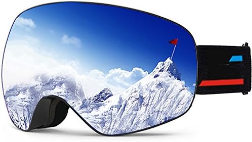 Outdoor Sports Lylhmj Ski Goggles, Snowboard Goggles Anti Fog UV Protection Interchangeable Sphärische Frameless Lens Safety Glasses Windproof Ski Motorcycle Bicycle Skiing Skating, yellow