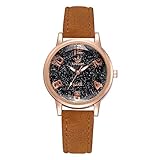 IG Invictus Luxus Temperament Lady Irregular Spiegel Leder Belt Analog Quartz Uhr RINNAGY Ms. Irregular Mirror Belt Watch Analoge Uhr Kaffee