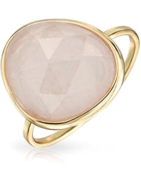 Simulated Rose Quartz Sterling Silver Ring