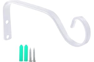 HH-LIFE 1 Stücke weiß Metall-Wandhaken Pflanzenhalterung Eisen Wandhaken Blumenampel Wandhalter Haken 18 cm zum Aufhängen von Pflanzer Vogelhäuschen Laterne Windspiele Wandleuchter