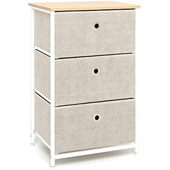 BURI Stoff-Kommode mit 3 Schubladen Stoffregal Badezimmerregal