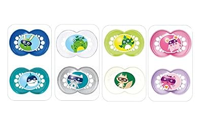 MAM Sucette Décor "Animaux" - à partir de 18 mois - Silicone - Lot de 2 sucettes en boîte de stérilisation - coloris aléatoire