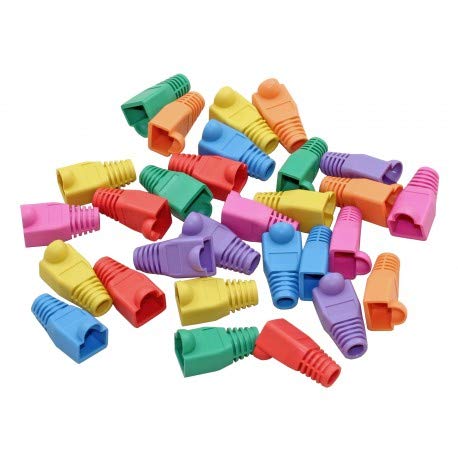 LipiWorld® RJ45 Boot Plastic RJ45 Ethernet Network Cable Strain Relief Boots Cable Cap Connector Plug Covers for CAT5 CAT5e CAT6 (Pack of 25)
