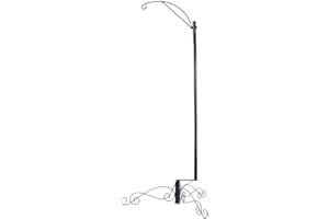 HOHIYA 61 Inch Bird Cage Stand Shepherd Hook Hanging for Pet Hummingbird Feeder Solar Light Lantern Plant Basket Max Loading 14 lbs Black Pole Diameter is 1 inch Taiwan Made