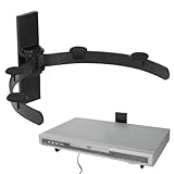 AMOS DVD Wall Bracket Wall Mount Universal Multi Purpose Floating Wall Shelf with Padded Arm for XBOX One XBOX 360 / PlayStation PS4 PS3 PS2 / Sky Box / Virgin Media TiVo Box / Nintendo Wii / FreeView / Freesat / Digibox / Blu-ray Player / AV / HD / Wi-Fi / Audio Video Player (Black) (Electronics)