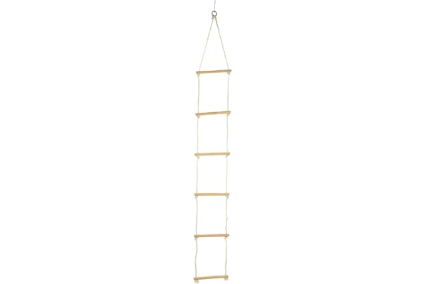 small foot Échelle avec 6 barreaux en bois, 2 m, jouet d'escalade pour l'intérieur et l'extérieur, max. 75 kg, 1048, Marron