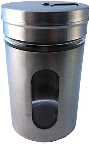 Gewürzstreuer Vorratsgläser mit Streuregulierung Edelstahl mit Sichtfenster 80 ml 12 Stück - 2