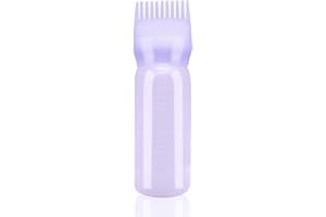 dshyuauoci Applicateur Huile Cheveux, 160ml Flacon Applicateur Huile Cheveux avec échelle Réutilisable pour Teindre et Huiler les Cheveux à La Maison Salon de Coiffure Violet