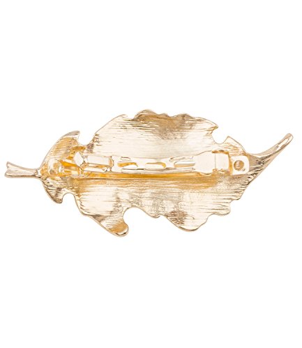 SIX „Frühling“ goldfarbene Haarspange in Blatt Form, 7 cm, Natur, Eiche, Haarklammer, Damen Haarschmuck (352-346) - 2