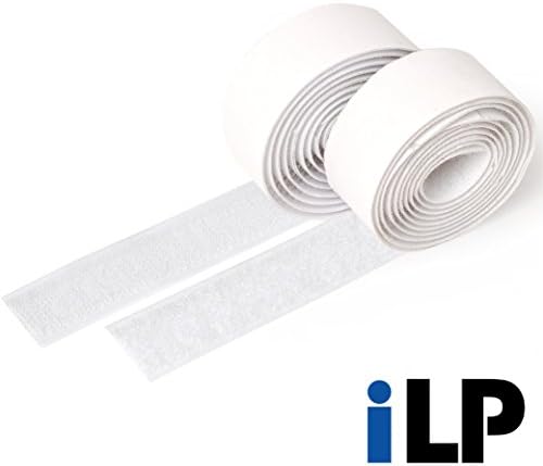 iLP Velcro tape white self-adhesive - 1 metres long approx. 20 mm wide - Secure fixing extra strong attachment for home improvements, craft and DIY - 1 roll of hook and loop tape
