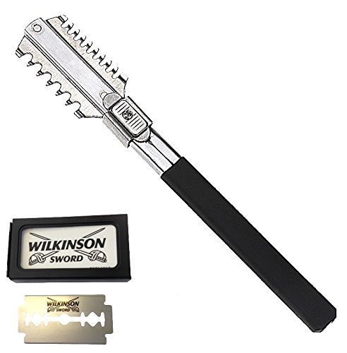 THR11 PRO DUAL Way HAIR SHAPER THINNING LAYER HAIR CUTTING RAZOR COMB + 5 RAZOR BLADES for Hairdressing scissor use SANDBROS