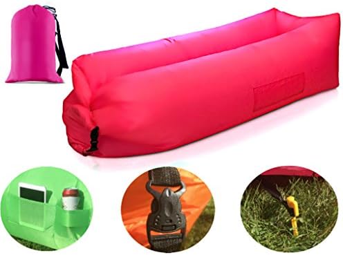Inflatable Lounger, Compression Air Beds, Portable Chair, Air Chair, Lounger Air Sofa (Pink)