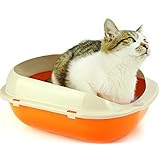 Hosaire 1X Halbumschlossener Katzentoilette Töpfchen Haustier Katze Schüssel Katzenkot Katzenzubehör