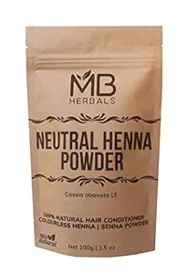 MB Herbals Neutral Henna Powder 100g | Senna Powder | Cassia obovata | Colorless Henna | Natural Hair Conditioner | For Soft Shiny & Healthy Hair