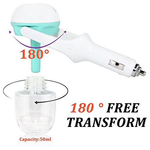 Mini Auto Luftbefeuchter 50ml, MIRI Car Aroma Diffuser Luftbefeuchter Ultraschall Lufterfrischer Luftreiniger, Blau - 3