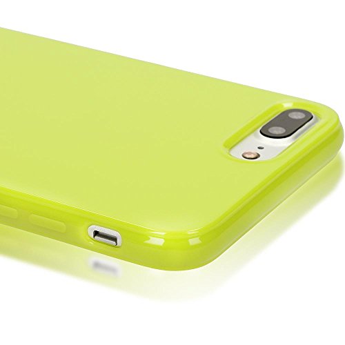 iPhone 8 Plus 7 Plus Funda Carcasa de NALIA  Protectora Movil TPU Silicona Fina Bumper  Goma Cubierta Jelly Cobertura Delgado Cover Phone Case para Telefono Apple iPhone 7  8  - Ne  n Verde Amarillo