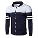 Produktbild Sannysis Herren Slim Fit Pullover Langarm Mantel Mode Herbst Winter Reißverschluss Sportbekleidung Patchwork Jacke Langarm-Mantel