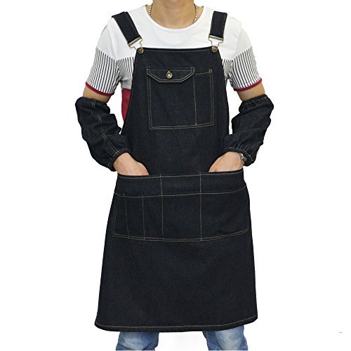 Eazeehome Werkzeugschürzen Denim-Gewebe Gartenwerkzeug Schürze Gartenschürze Arbeitsschürze Kochschürze Multifunktions - 2