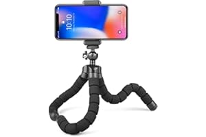 IRHODESY Treppiede Portatile Octopus Style con Supporto per Phone, Qualsiasi Smartphone, Videocamera con Clip Universale