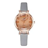 Daygeve Armbanduhr Analog Quarz mit Lederband mit digitalem Zifferblatt mit Uhrenarmband Taglia unica grau