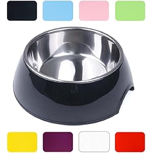 [Gesponsert]DDOXX Fressnapf aus Melamin | verschiedene Farben & Großen | für große & kleine Hunde, Katzen, Hamster, Kaninchen, Welpen, Tiere | stoß- & kratzfest, rutschfest | Schwarz, 160 ml