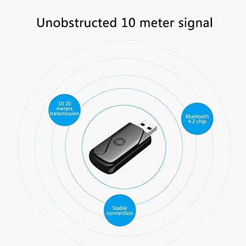 Preisvergleich Produktbild Bluetooth-Übermittler-beweglicher drahtloser Bluetooth 4.2 Adapter-Stereoaudio-Übermittler Desktop zum Bluetooth-Kopfhörer-Audioübermittler Drahtloser empfangender Adapter für Fernsehapparat IPod MP3