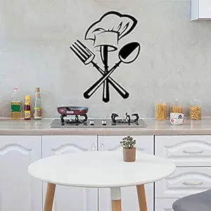 Gadgets Wrap Creative Cutlery Knife Fork Chef hat Wall Sticker for Kitchen Restaurant Decoration Mural Decals Wallpaper Home Decor Stickers