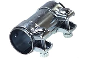GRTLPOK Exhaust Pipe Connector Steel Tube Clamp with Screws Adapter Sleeve Joint Coupler (55mmx59.5mm-80mm)